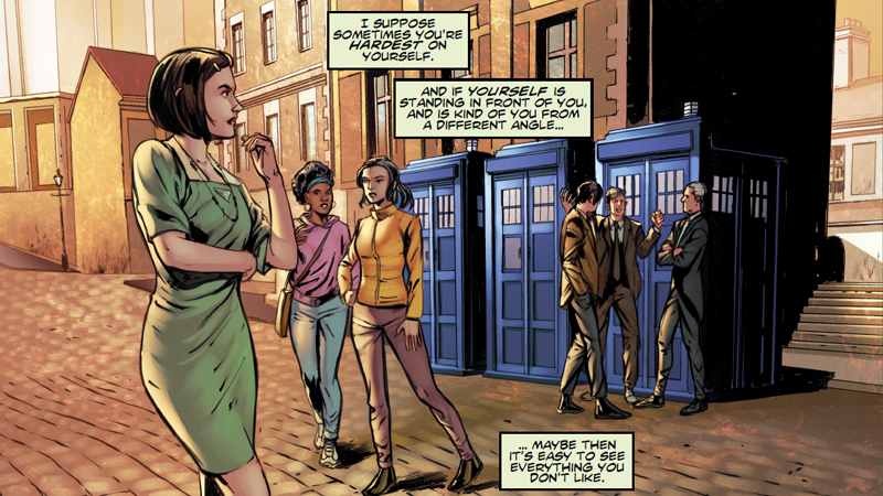 Illustration for article titled The Four Doctors Is a Comic Reunion the Twelfth Doctor Never Knew He Needed